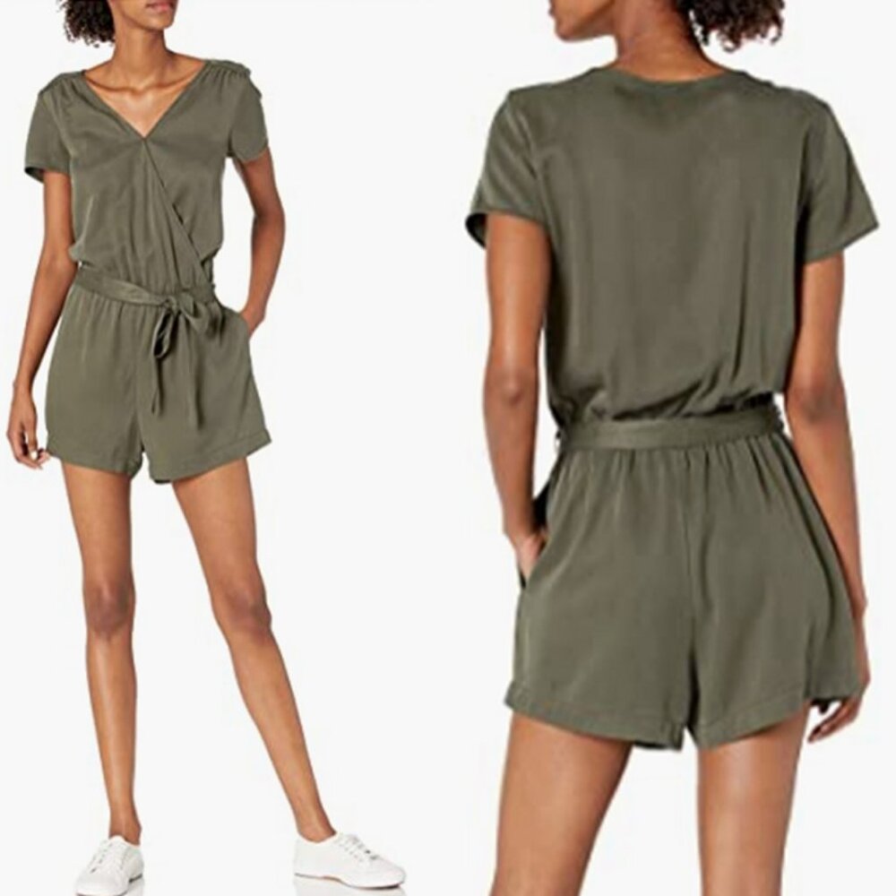 DAILY RITUAL Olive Green Surplus Tencel Romper